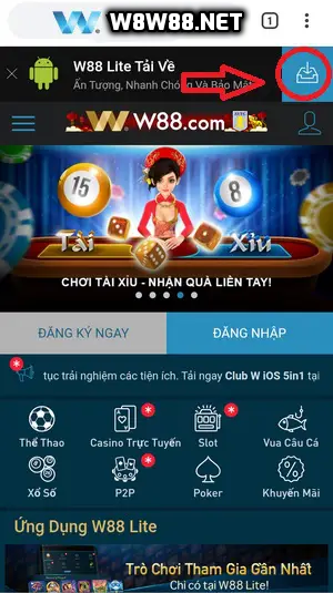 Tải App mobile W88 cho điện thoại Android